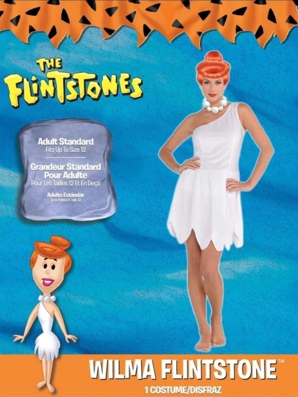 Wilma Flintstone White Dress Costume Adult Standard